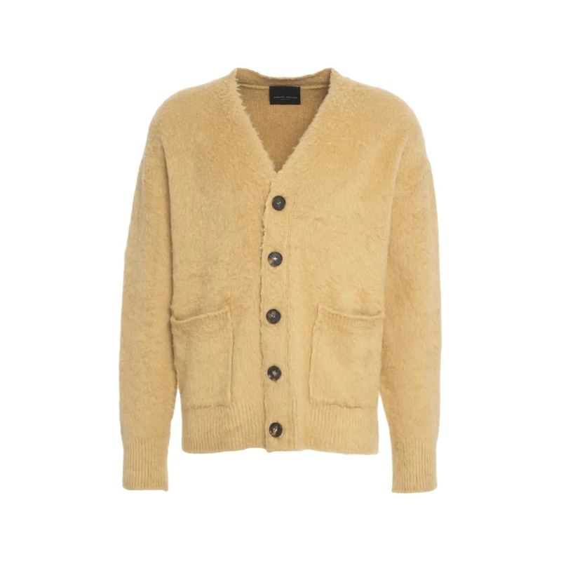 Roberto Collina Vest Beige Textured Knit Cardigan Brown