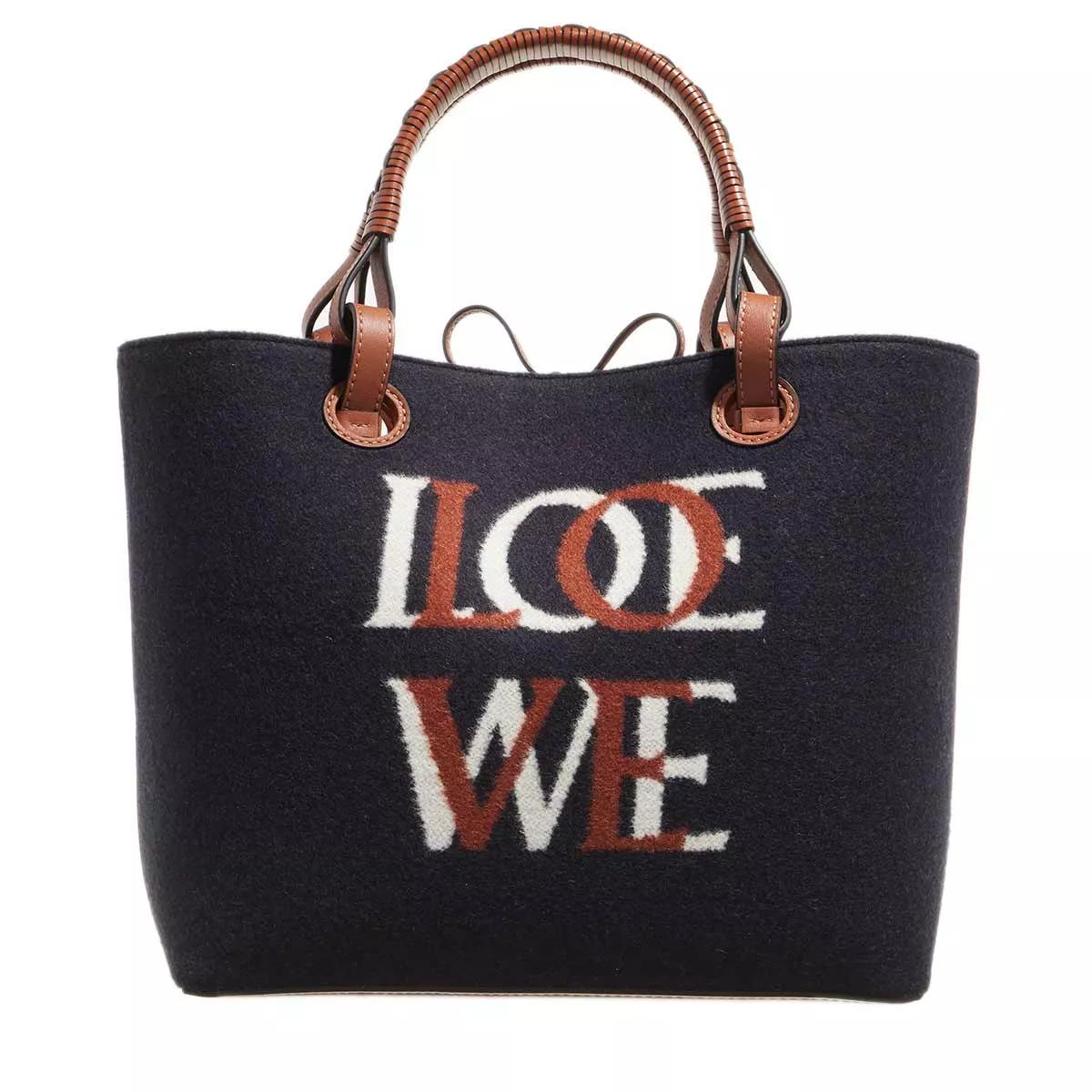 Loewe Bag Navy Tan Shoppingväska