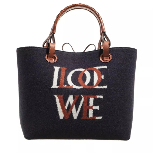 Loewe Bag Navy Tan Shopping Bag