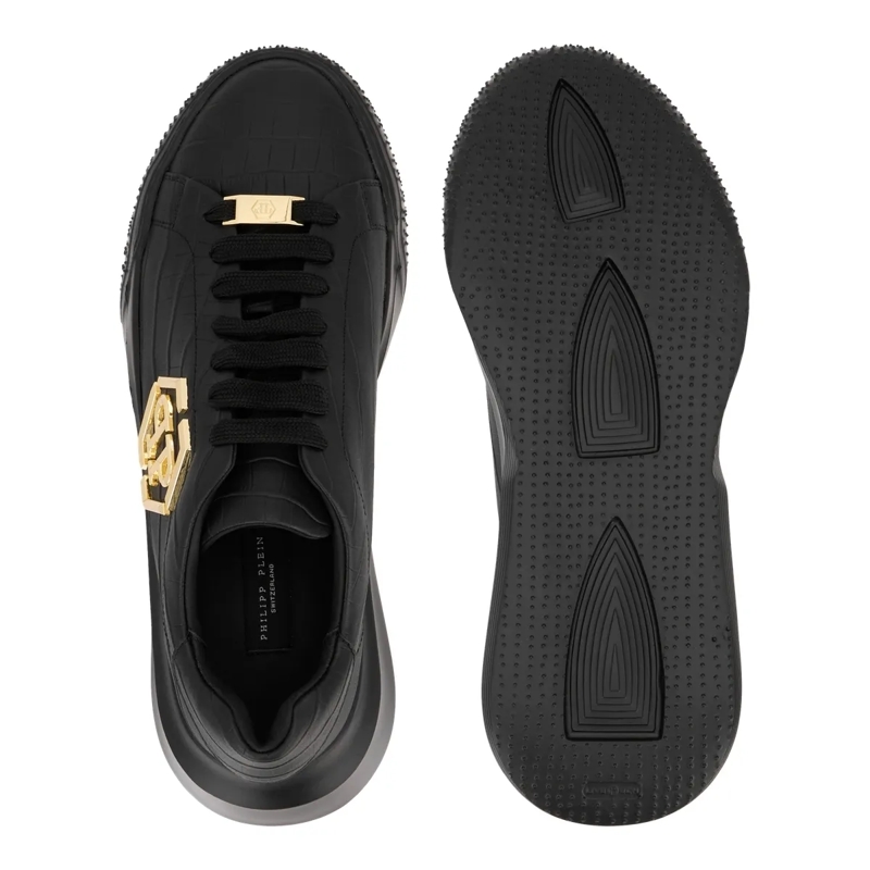 Philipp Plein Low-Top-Sneaker Läufer Godzilla Crocco Geprägt schwarz(Image 5)