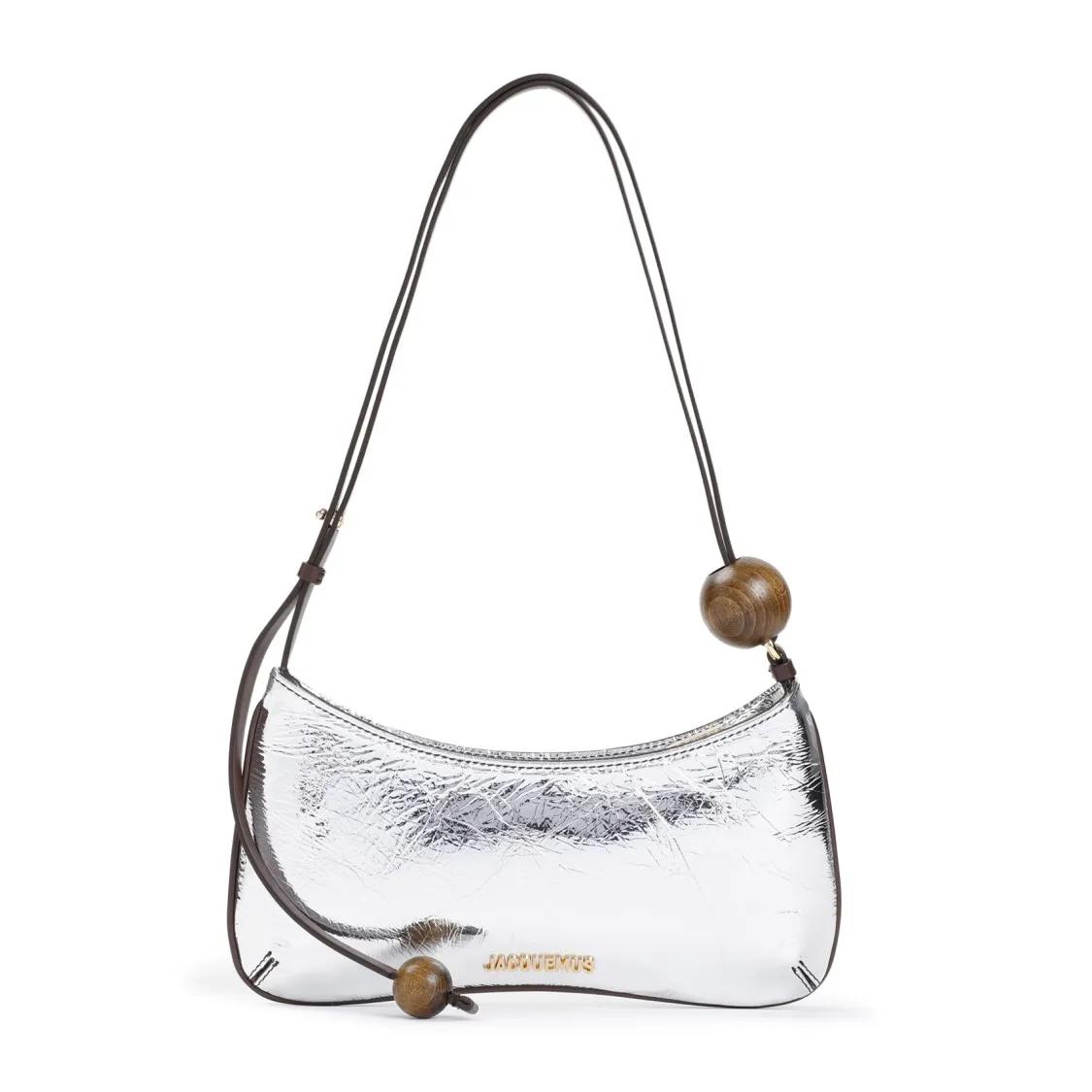 Jacquemus Shopper - Silver Calf Leather Le Bisou Perle Handbag - für Damen