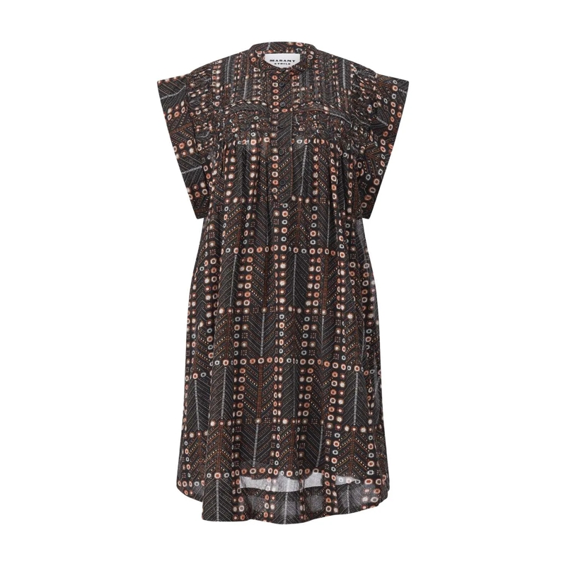 Isabel Marant Mini-robe Midikleid mit Muster Schwarz