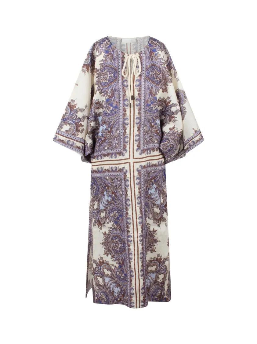 Thumbnail - Zimmermann - Ottie Kaftan Midi Dress - Größe 2 - pink