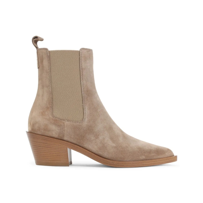 Gianvito Rossi Bottes Suede Ankle Boots With 4Cm Heel Pink