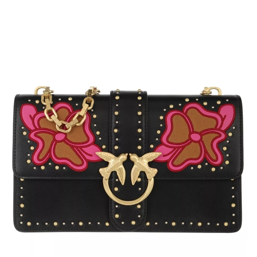 Pinko Love Classic Icon Blooming Cl  Black Ciclamino Bubble Pink Crossbody Bag