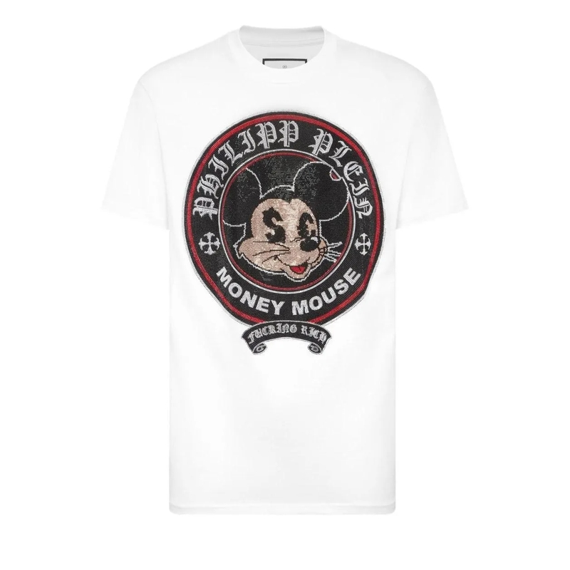Philipp Plein T-Shirt T-Shirt Mit Schmucksteinen weiss