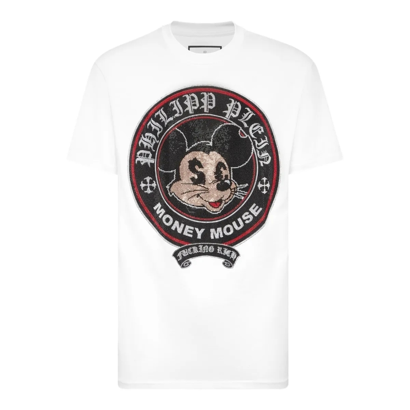Philipp Plein T-Shirt T-Shirt Mit Schmucksteinen weiss