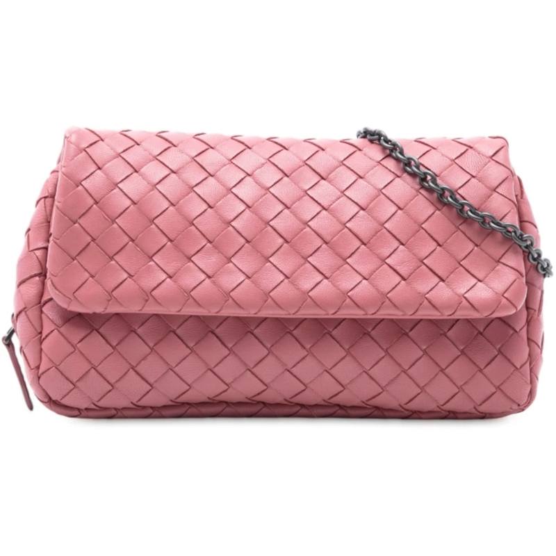 Bottega Veneta Sac à bandoulière Mini Nappa Intrecciato Expandable Chain Crossbody rose