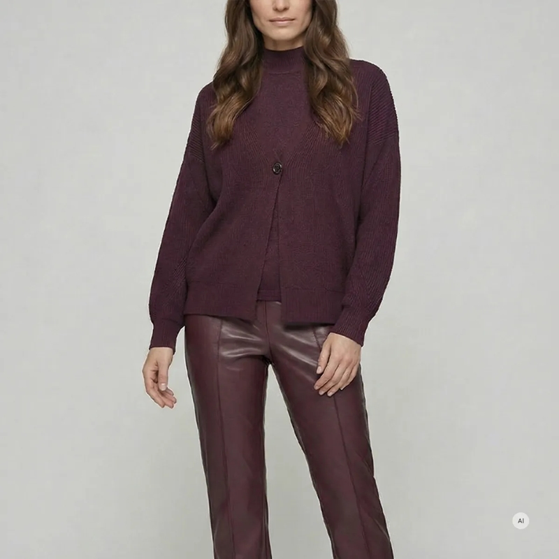 Marc Aurel Strickjacke Diese Strickjacke im Blazer-Look aus Halbpatent-St lila(Image 3)