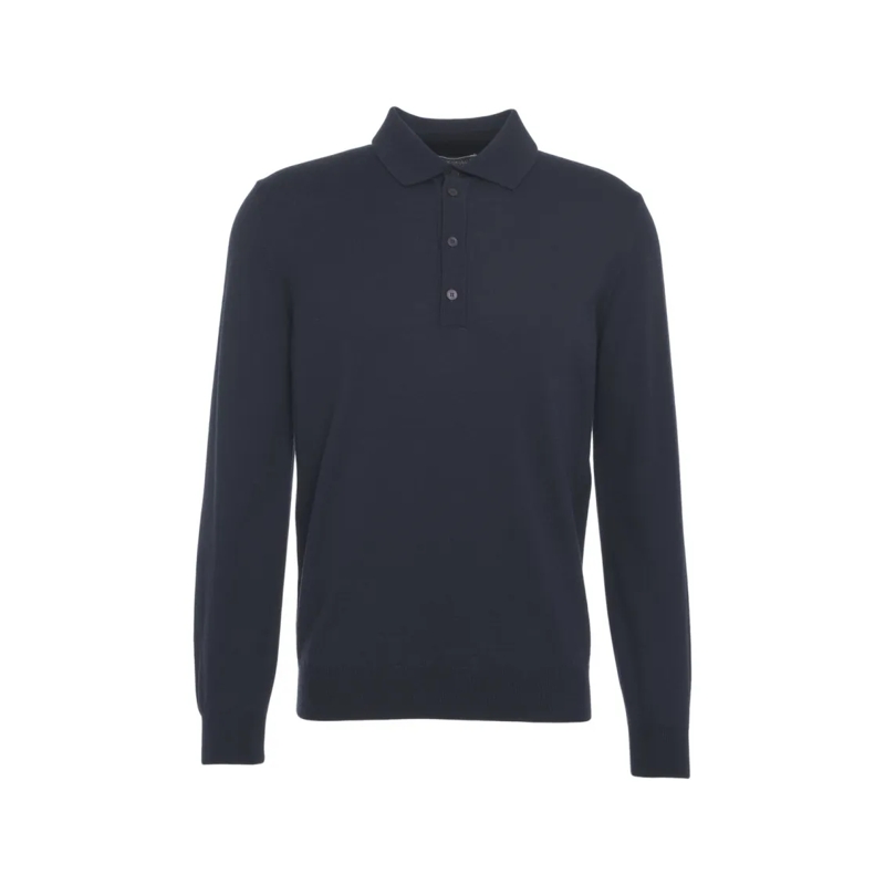 Kangra Polohemd Knit Polo With Refined Collar And Button Closure Black