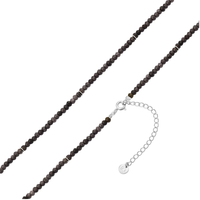 Glanzstücke München Mittellange Halskette Sterling Silber Halskette Chalcedon grau(Image 3)