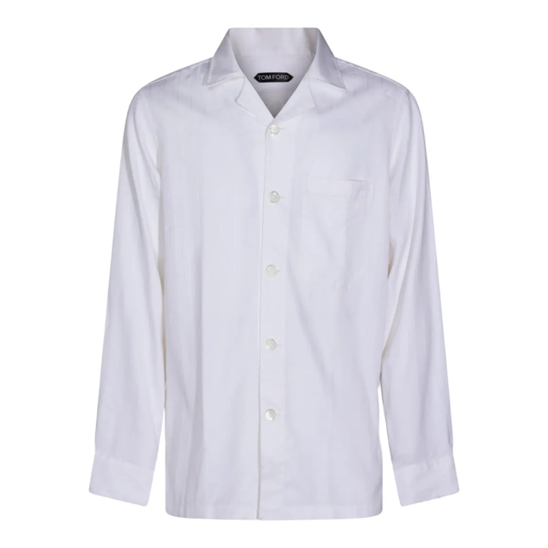 Tom Ford Chemise Classic Beige Button-Down Shirt With Tailored Fit White