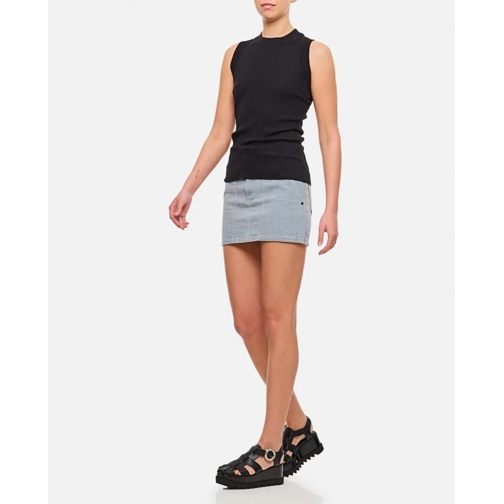 Fendi Jupes JeanS Mini Skirt With Front Zipper And Four Pockets Blue (Image 2)