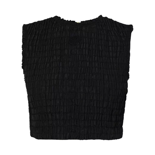 Patou Black Recycled Fabric Top Black 