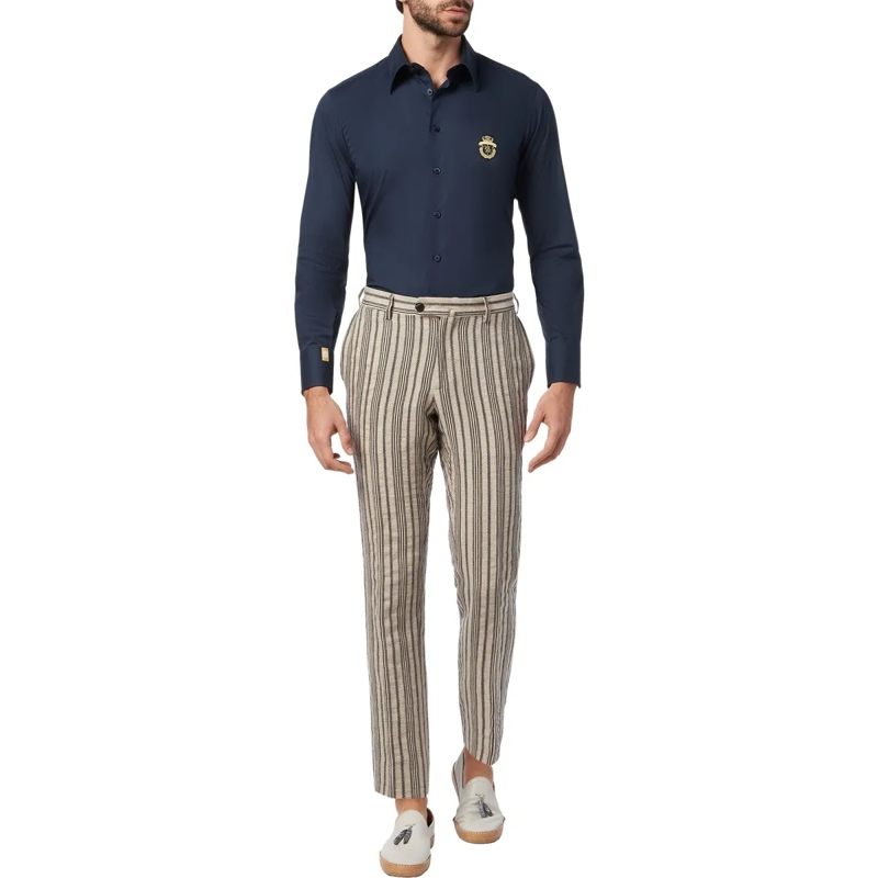 BILLIONAIRE Hemd Hemd Slim Fit Crest dunkel-blau(Image 3)