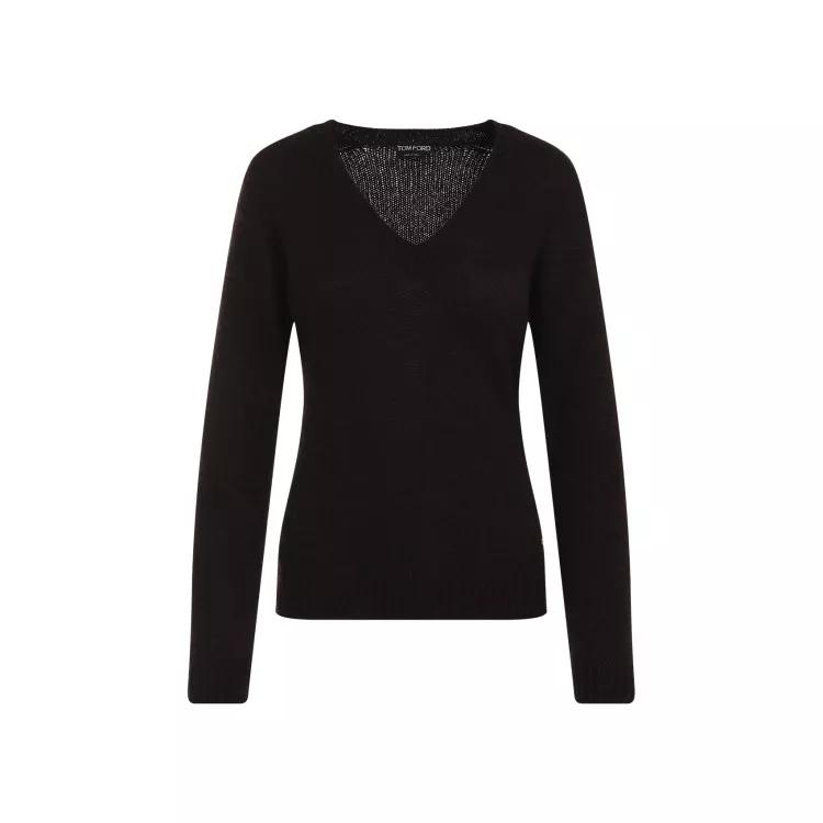 Tom Ford - Seamless V-Neck Top - Größe XS - brown