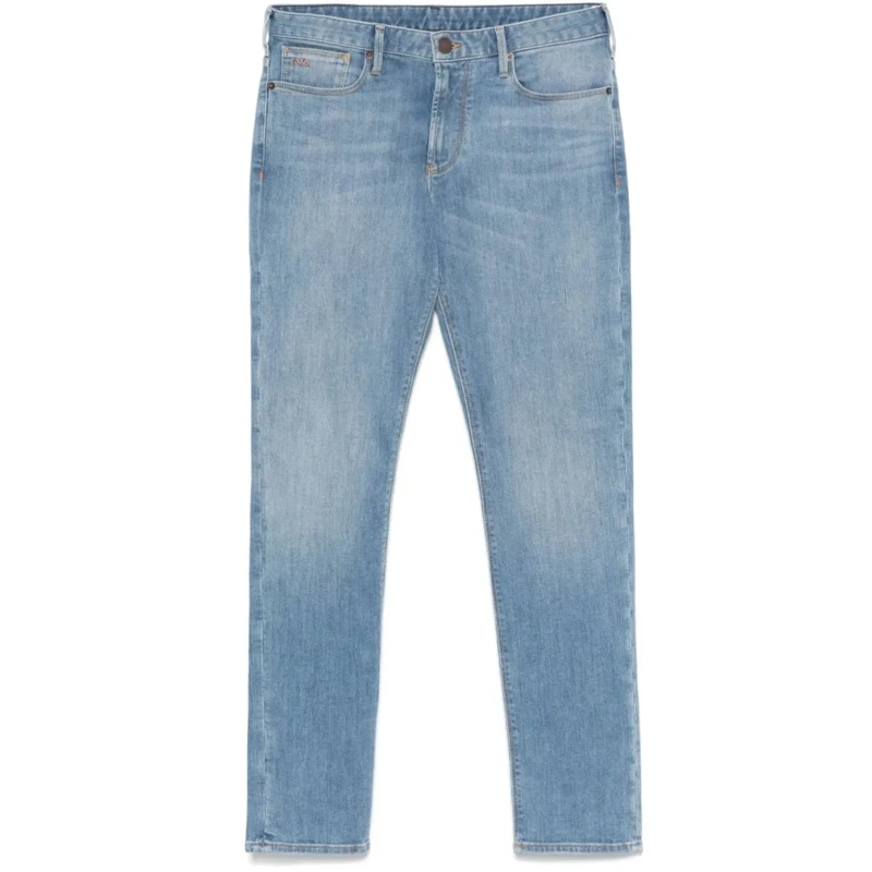 Emporio Armani Jeans Five-Pocket Jeans In Light Blue Wash Grey