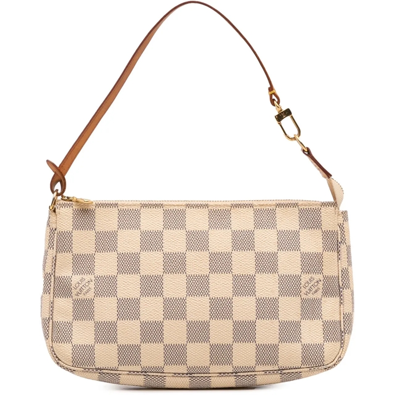 Louis Vuitton Schultertasche Damier Azur Pochette Accessoires weiß