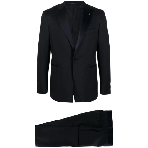 Tagliatore Anzugkombinationen Jet Black Wool Suit Black