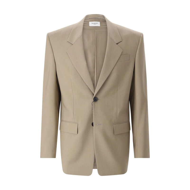 Saint Laurent Colbert Sakko aus Wolle & Mohair beige