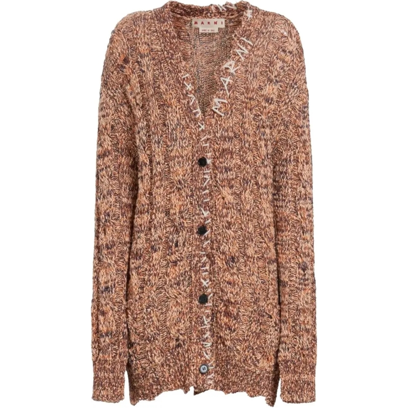 Marni  Oversized Cardigan Rust Brown mehrfarbig