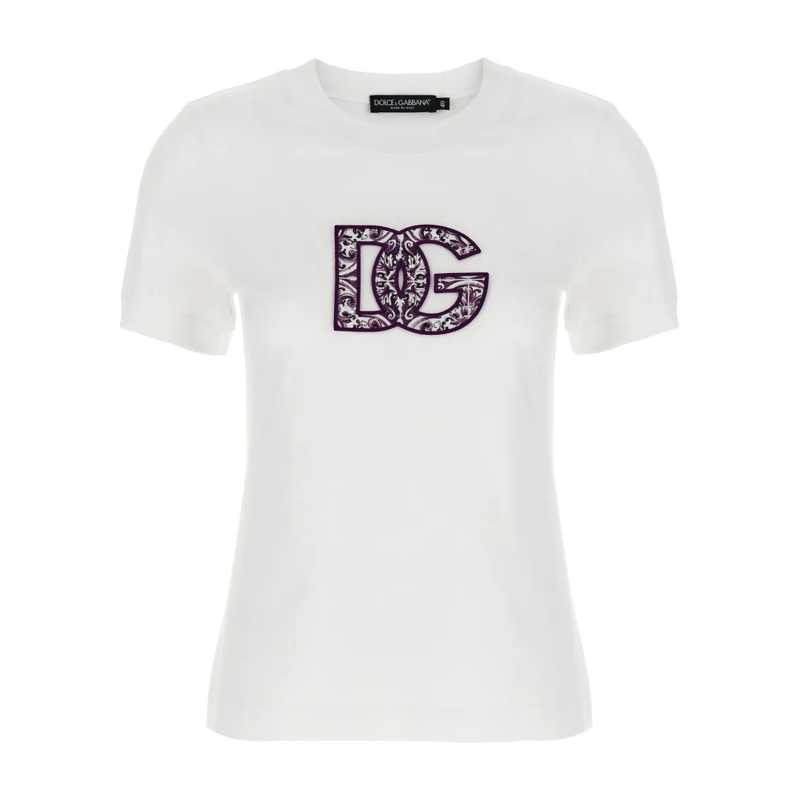 Dolce&Gabbana T-Shirt Maiolica' Logo Patch T-Shirt White