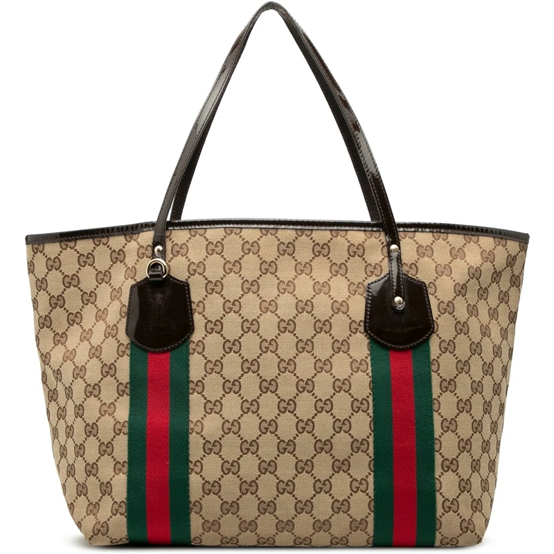 Gucci Shopper GG Canvas Web Jolie Tote braun