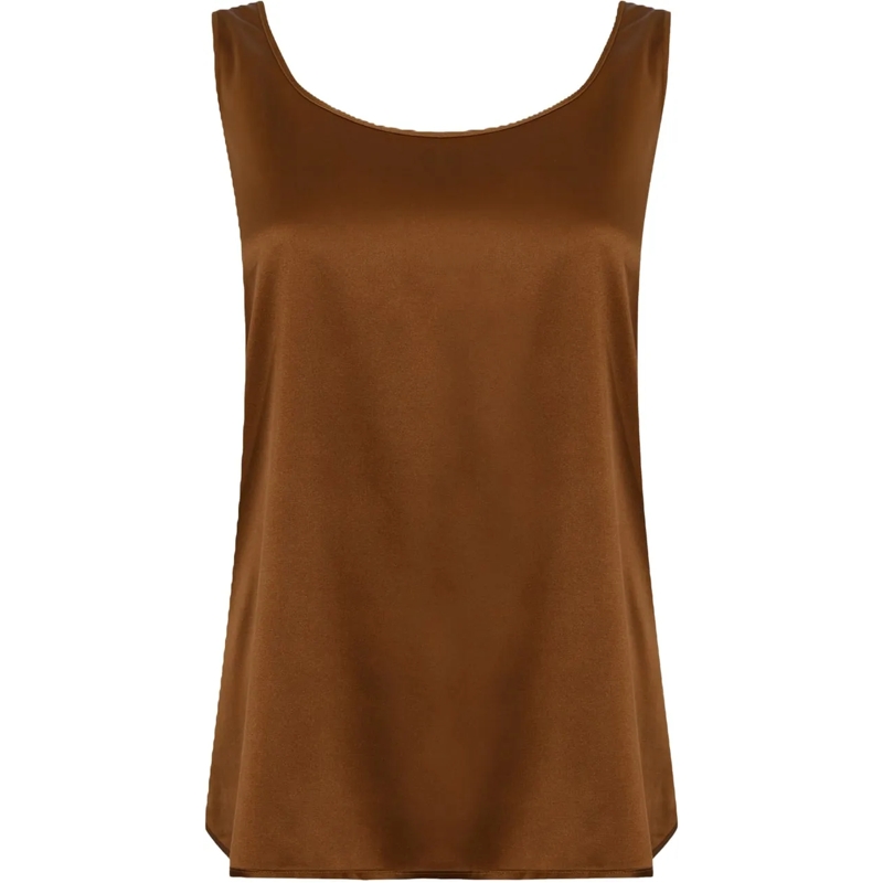 Max Mara T-Shirt Top Leather Brown braun