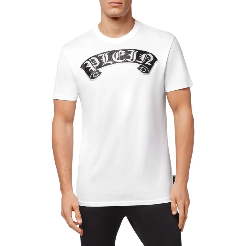 Philipp Plein T-Shirt T-Shirt Gothic Plein Mit Schmucksteinen weiss(Image 2)