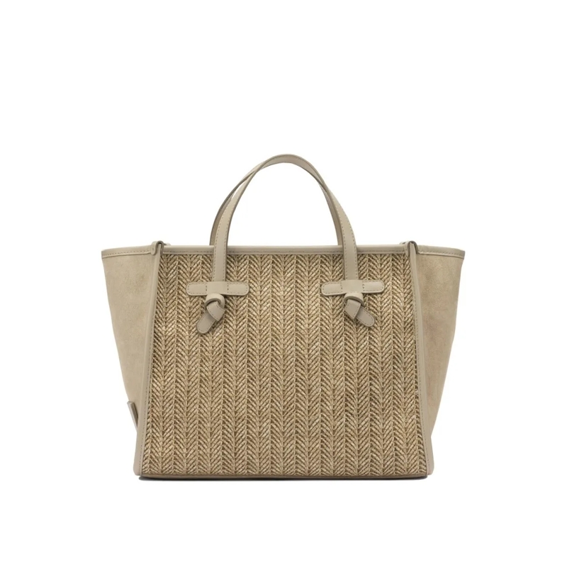 Gianni Chiarini Sac à bandoulière Woven Textured Beige Shoulder Bag With Leather Acc Neutrals
