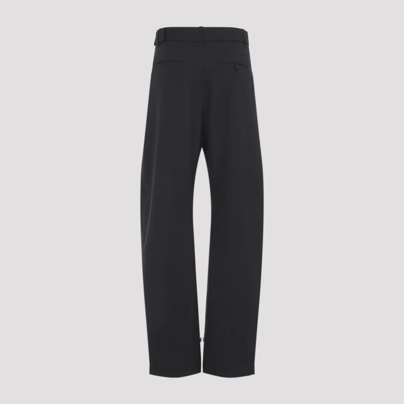 Lemaire  Tailored Straight-Leg Trousers With Refined Drape Black