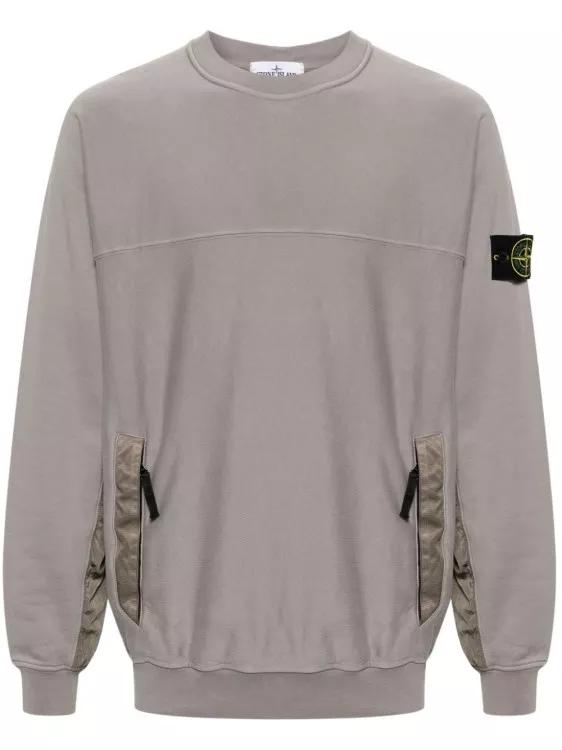 Stone Island - Compass-Badge Panelled Sweatshirt - Größe XL - gray