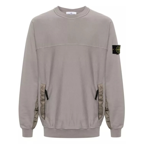 Stone Island Compass-Badge Panelled Sweatshirt Grey 