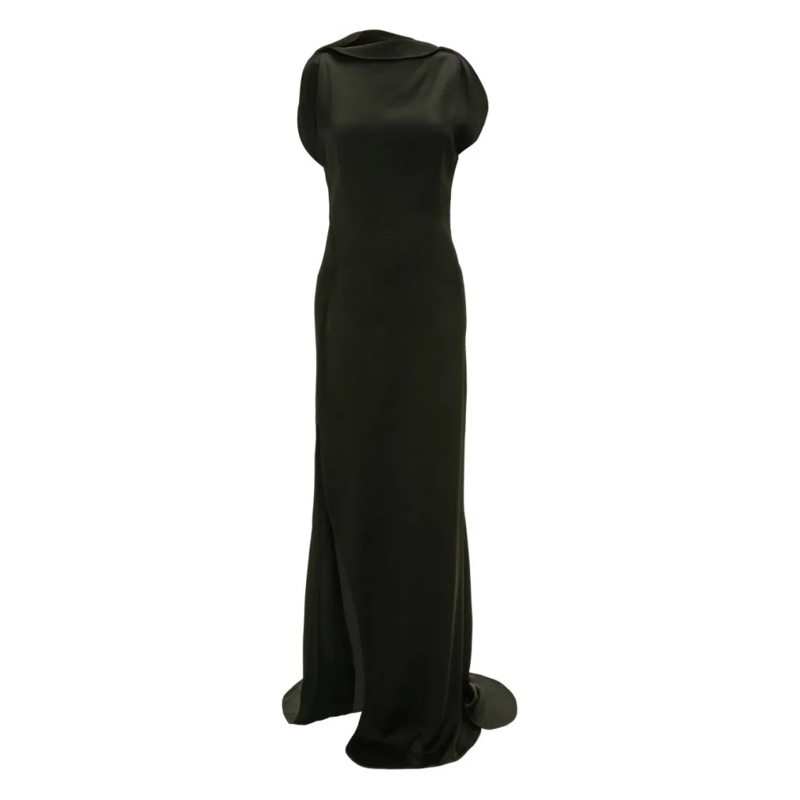 Victoria Beckham  Maxi Dress In Black Crepe Black