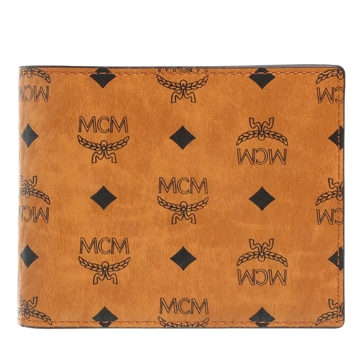 MCM M Veritas Flap Wallet Two Fold Small Cognac Bi Fold Wallet