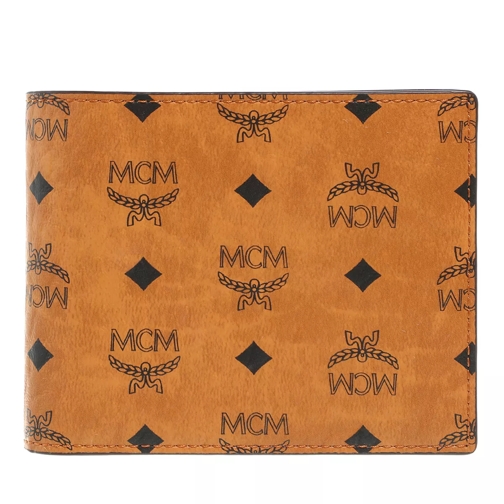 MCM Aren Visetos Small Wallet Cognac Bi-Fold Portemonnee