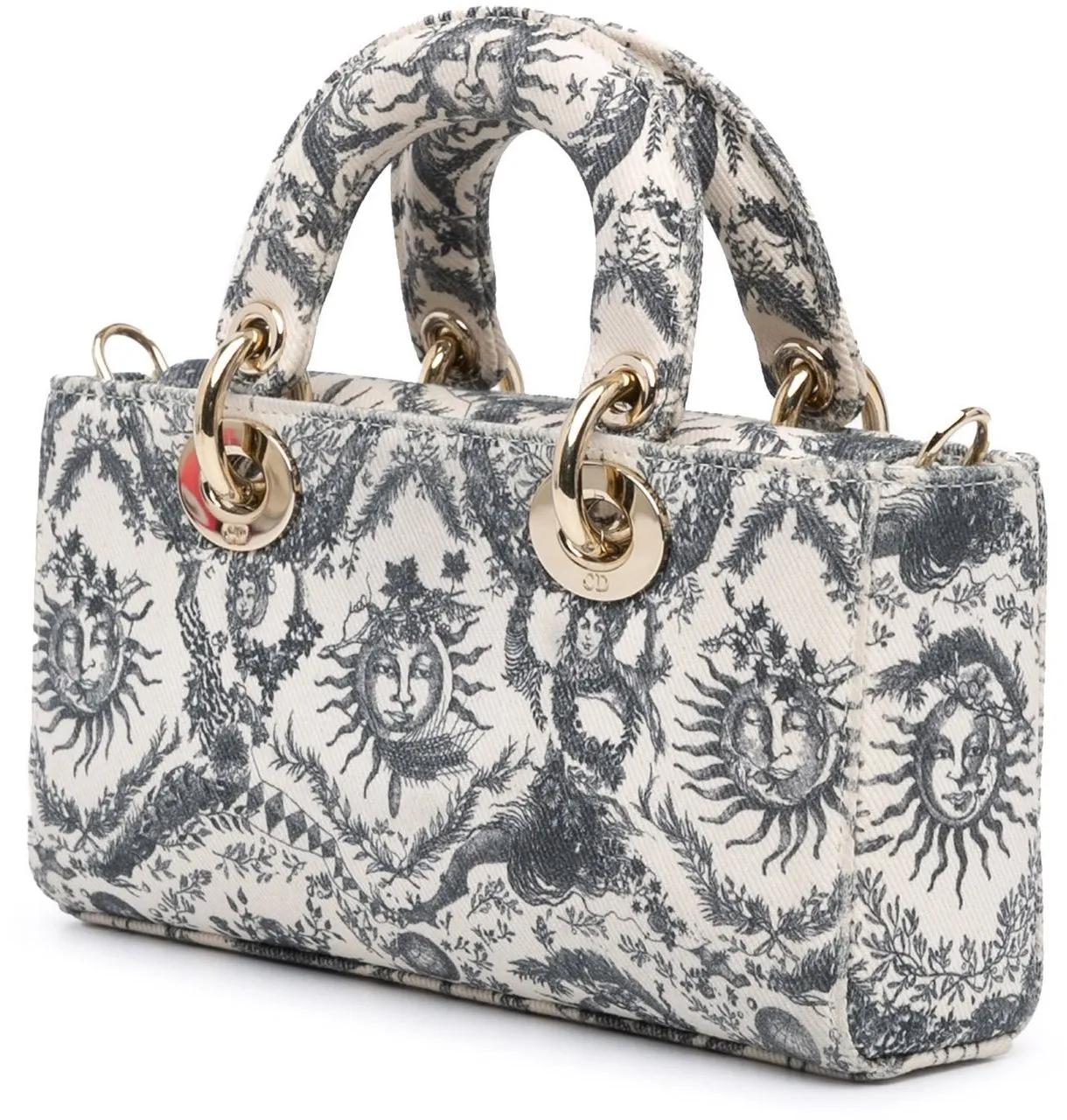 Thumbnail - Christian Dior Hobo Bags - 2024 Small Denim Toile de Jouy Soleil Lady D Joy - Gr. unisize - in Weiß - für Damen
