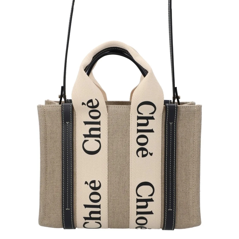 Chloé Fourre-tout Small Woody Tote Bag Black Neutrals
