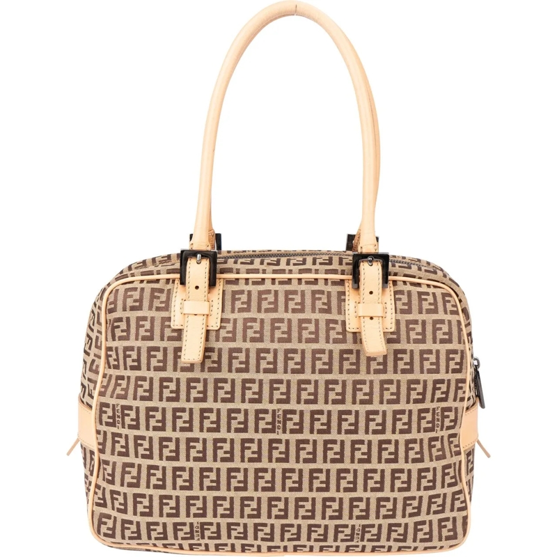 Fendi Schultertasche Fendi FF Monogram Zucca Handbag braun