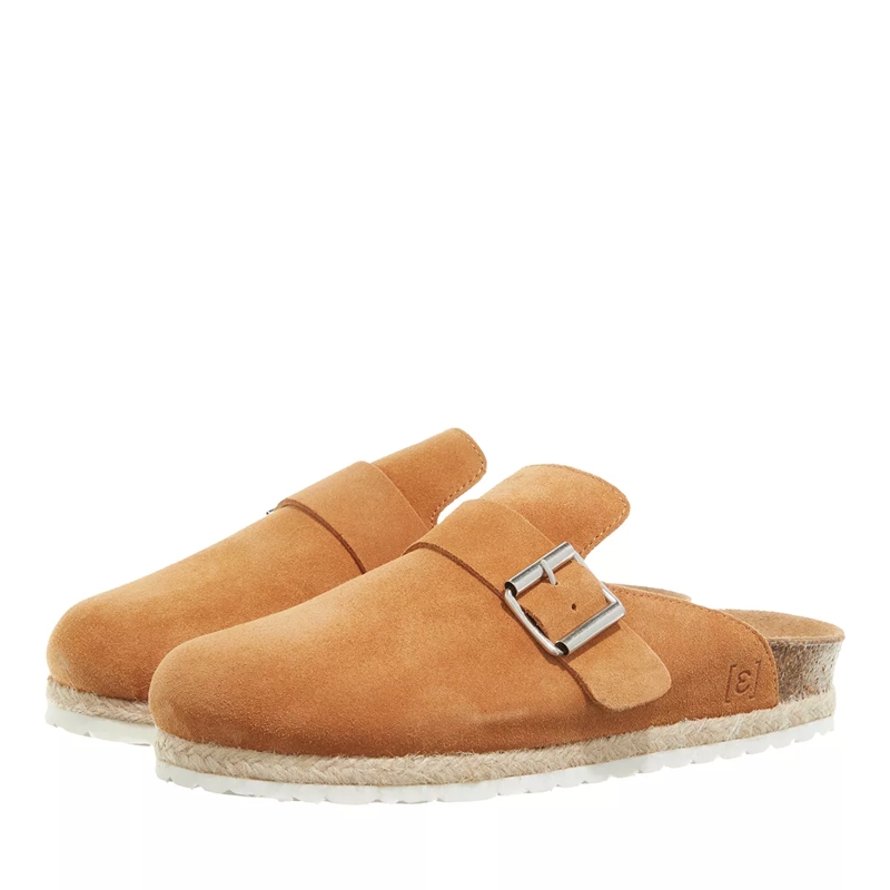 Espadrij l’originale Mules Cloq Velour Boucle Cognac