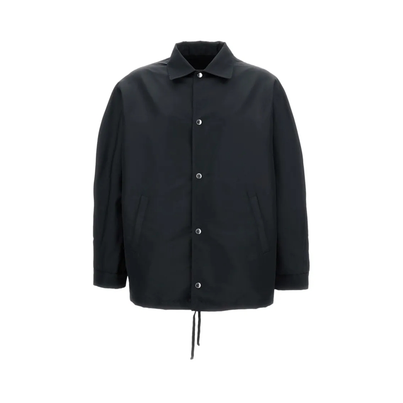 Givenchy  Pointed Collar Black Button-Up Coach Jacket Neutrals