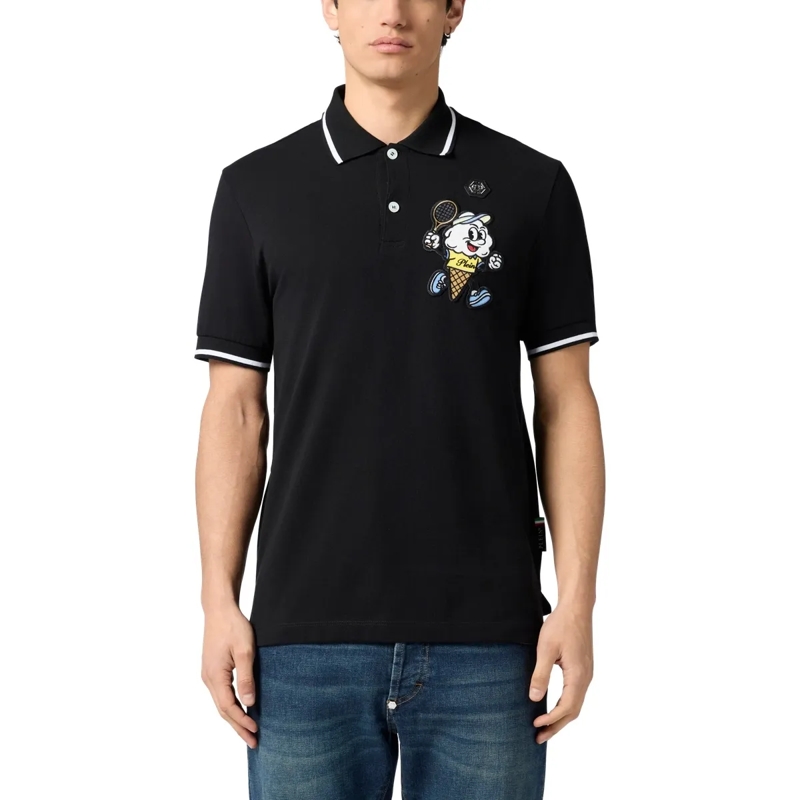 Philipp Plein Top Polo T-Shirt Gelato Monsters schwarz(Image 3)