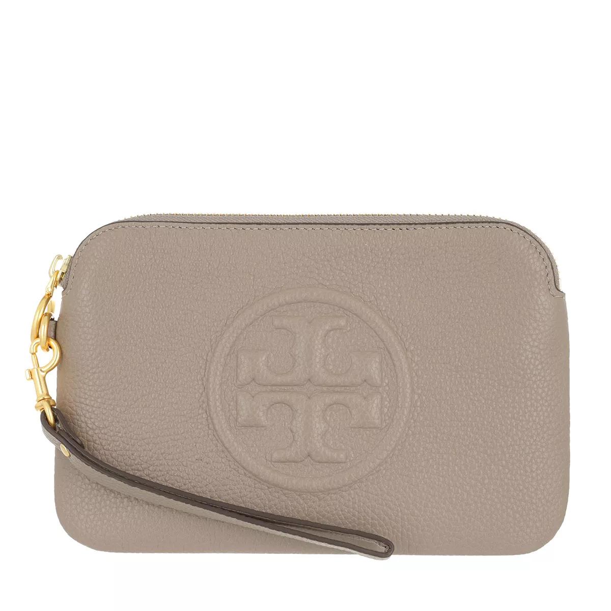 Tory Burch Perry Bombe Wristlet Gray Heron Clutch