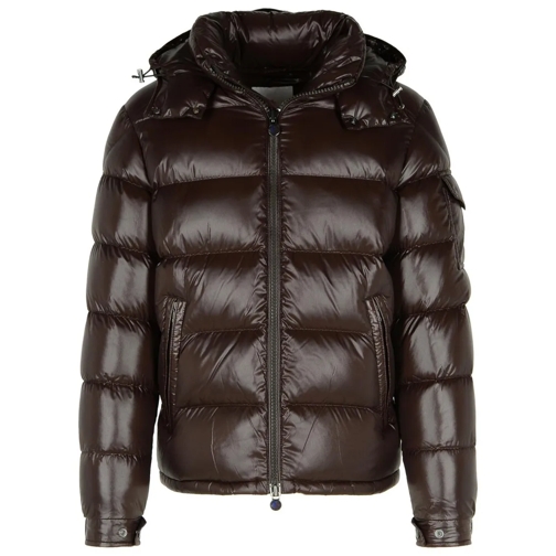 Moncler Maya' Brown Nylon Down Jacket Brown Donzen jassen