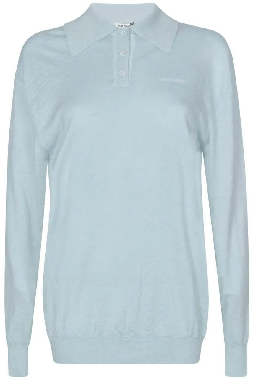 Thumbnail - Miu Miu - Miu Miu Cashmere Polo - Größe 42 - blue