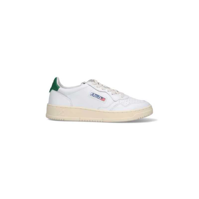 Autry International Lage-top sneaker Low-Top White Leather Sneakers With Multicolor Emb White