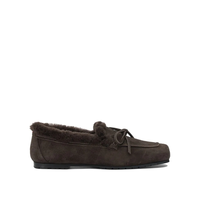 Aeydē Ballerinas Brown Cow Suede Loafers Brown