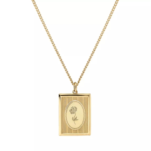 Miansai Poppy Frame Pendant Necklace Polished Gold Lange Halsketting