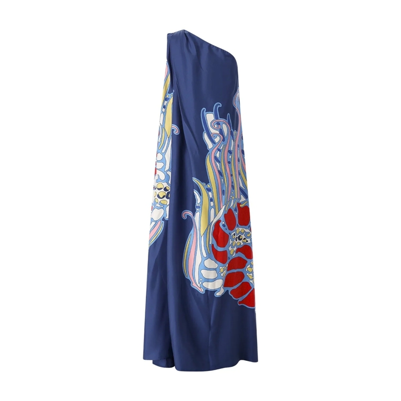 LaDoubleJ Maxikleid Maxikleid Roy aus Seide blau(Image 2)