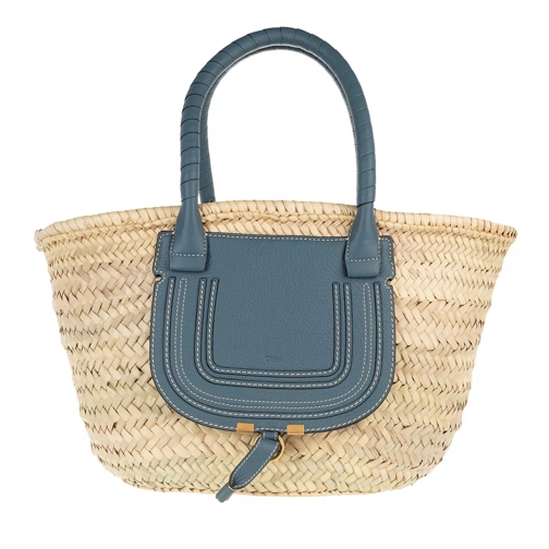 Chloé Marcie Carryall Basket Bag Calfskin Mirage Blue Mandtas